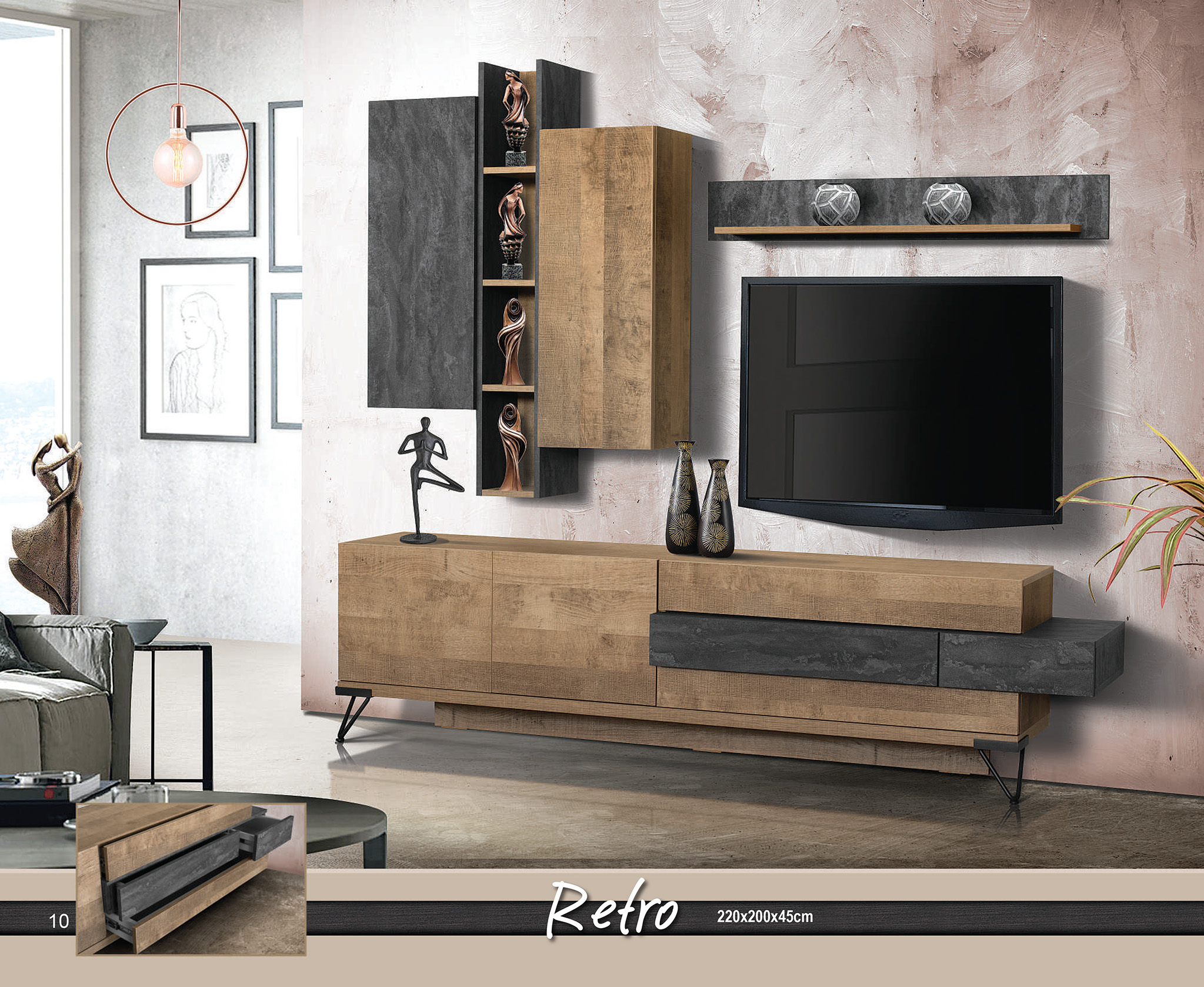 Σύνθεση TV Retro — Έπιπλα Καψής, Αμαλιάδα Ηλείας