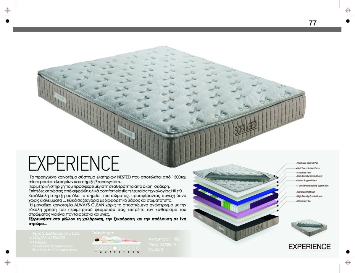 Στρώμα EXPERIENCE — Στρωματέξ SOFA & BED, Έπιπλα Καψής Αμαλιάδα